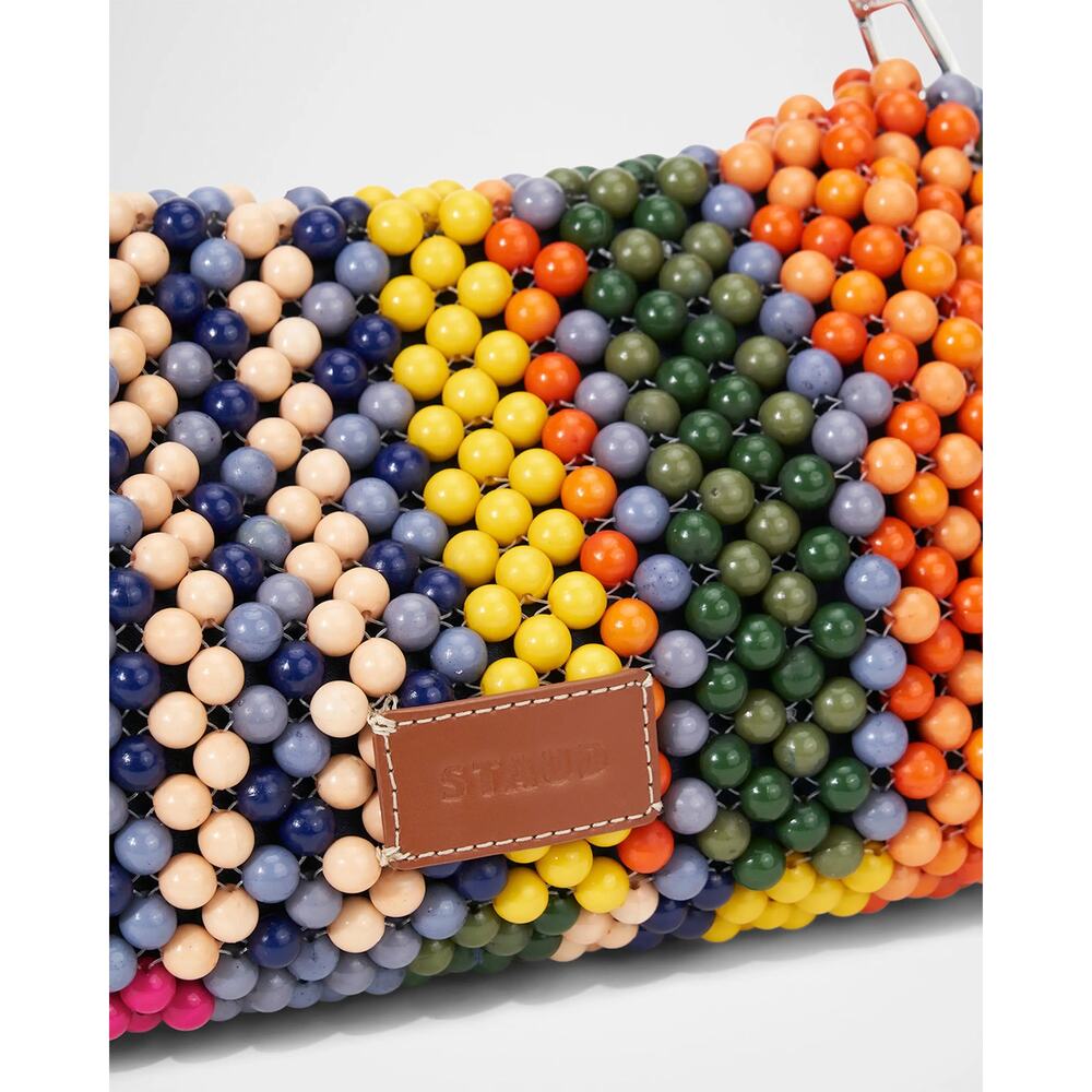 STAUD Multicolor Beaded Shoulder Bag — Pink, Orange, Yellow, Blue, Green, Cream. - Picture 3 of 16